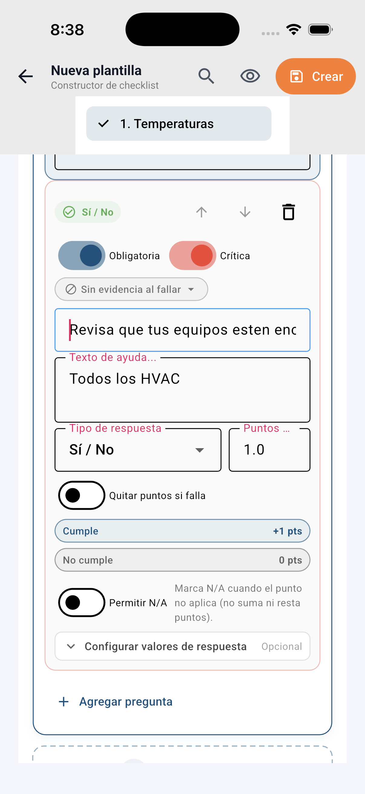 Creación de plantilla de checklist en XelMaint